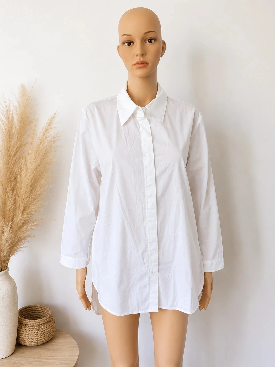 Chemise blanche Mind Matter femme M/L 100 % coton – Coupe oversize – TBE